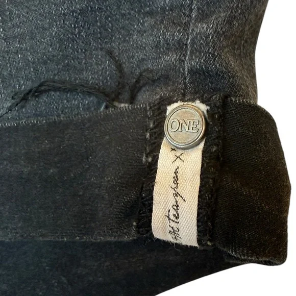 One Teaspoon Harlets Black High Rise Long Rise Fitted Twisted Cuff Hem Size 30 - Picture 4 of 9